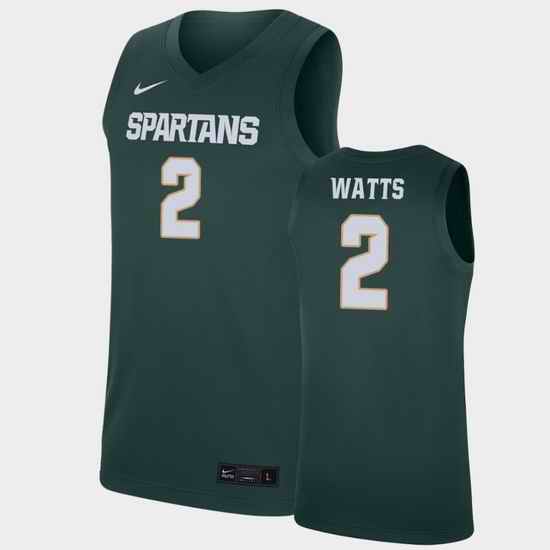 Men Michigan State Spartans Rocket Watts Replica Green College Basketball Jersey